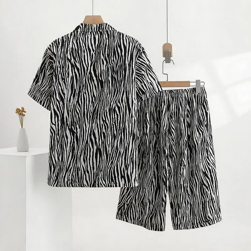 Unisex-Pyjama-Set aus Modal mit Zebramuster