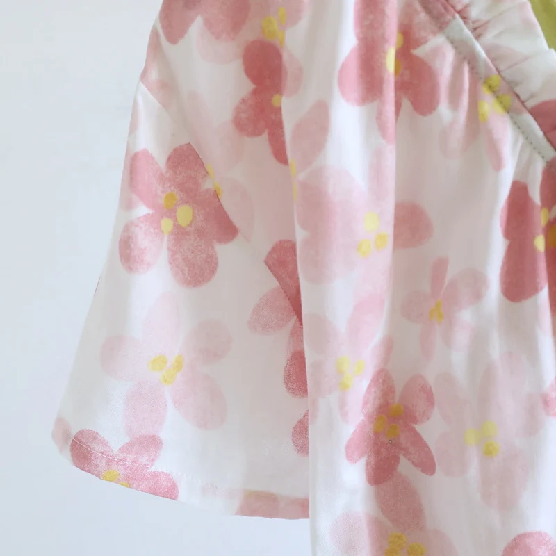 Sakura Blumenmuster Kimono-Nachthemd aus Baumwollgaze