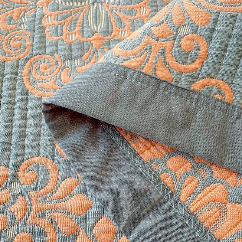 Vintage 3-lagige Tagesdecke aus Musselin-Baumwolle