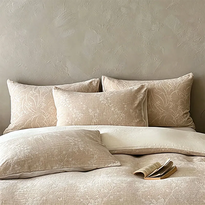 Bettwäsche-Set „Camel Botanical Blossom Jacquard Cotton“