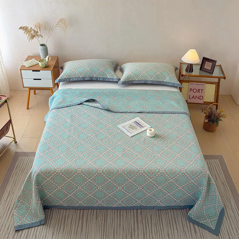 3-lagige Tagesdecke aus Baumwollgaze-Jacquard