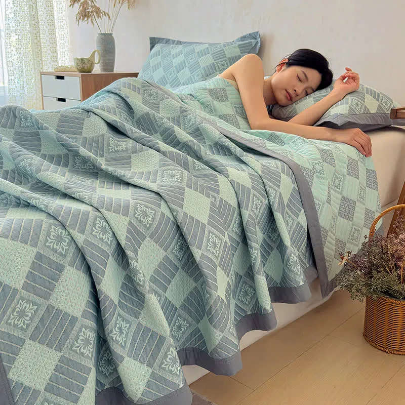 Wendbare 3-lagige geometrische Jacquard-Decke