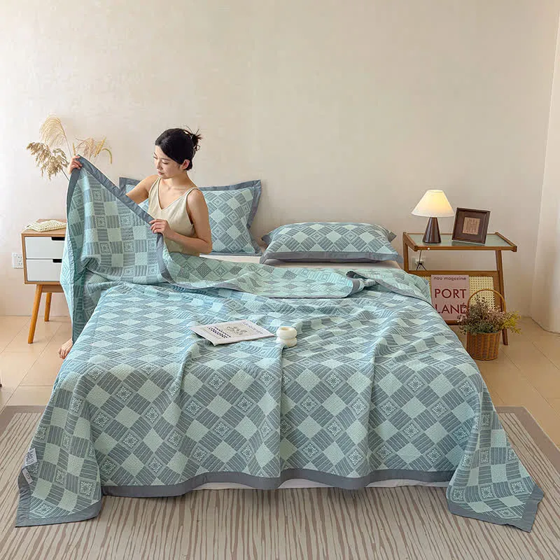 Wendbare 3-lagige geometrische Jacquard-Decke