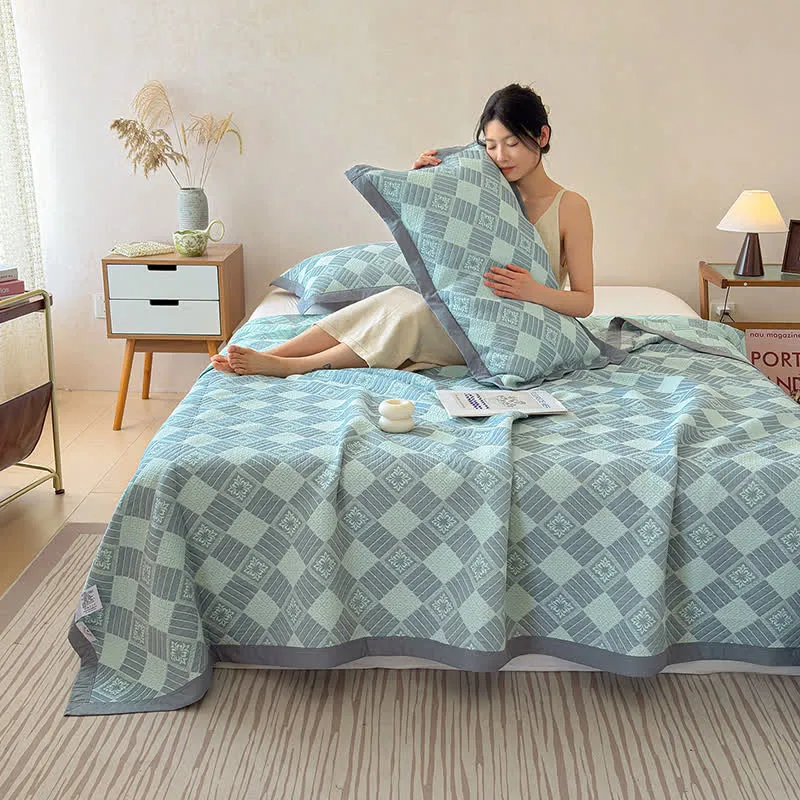 Wendbare 3-lagige geometrische Jacquard-Decke