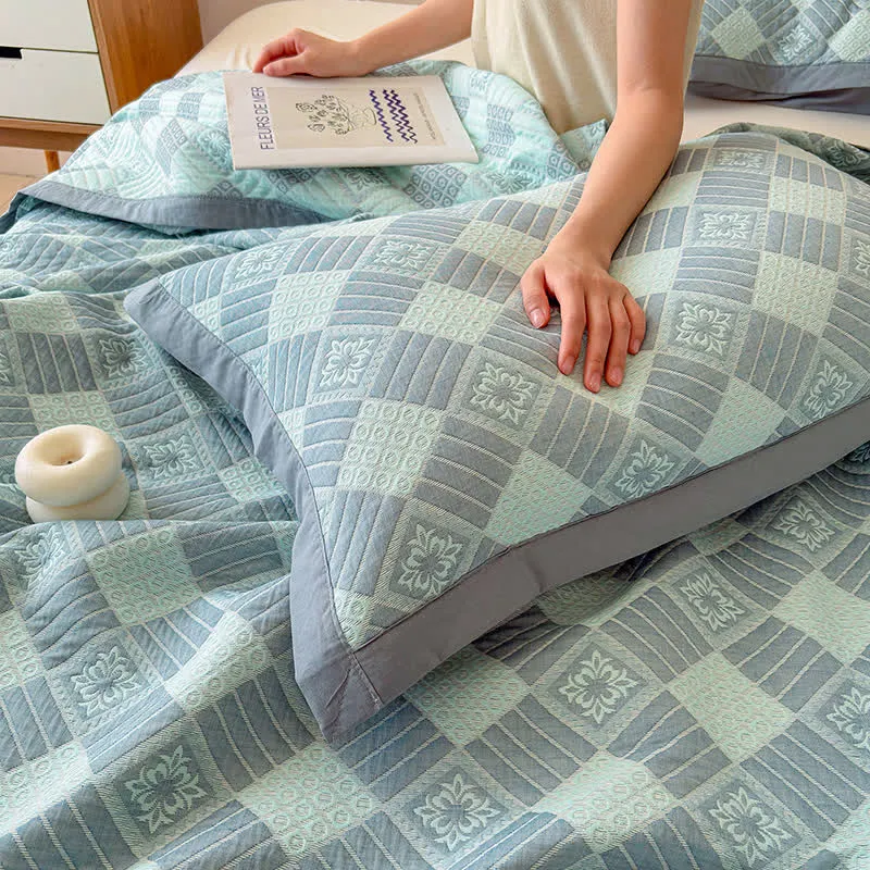 Wendbare 3-lagige geometrische Jacquard-Decke