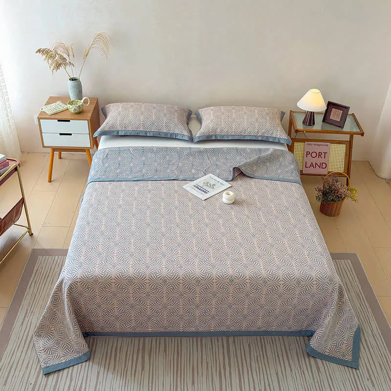 Wendbare Jacquard-Decke mit drei Lagen und geometrischem Muster