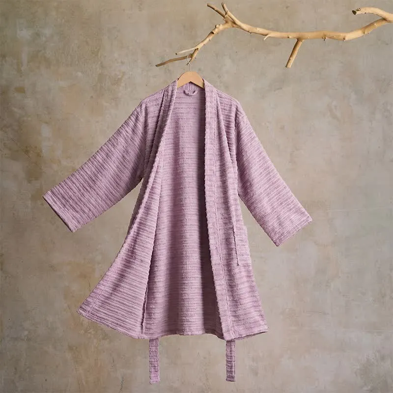 Kimono-Bademantel aus Baumwolle mit Waffelmuster
