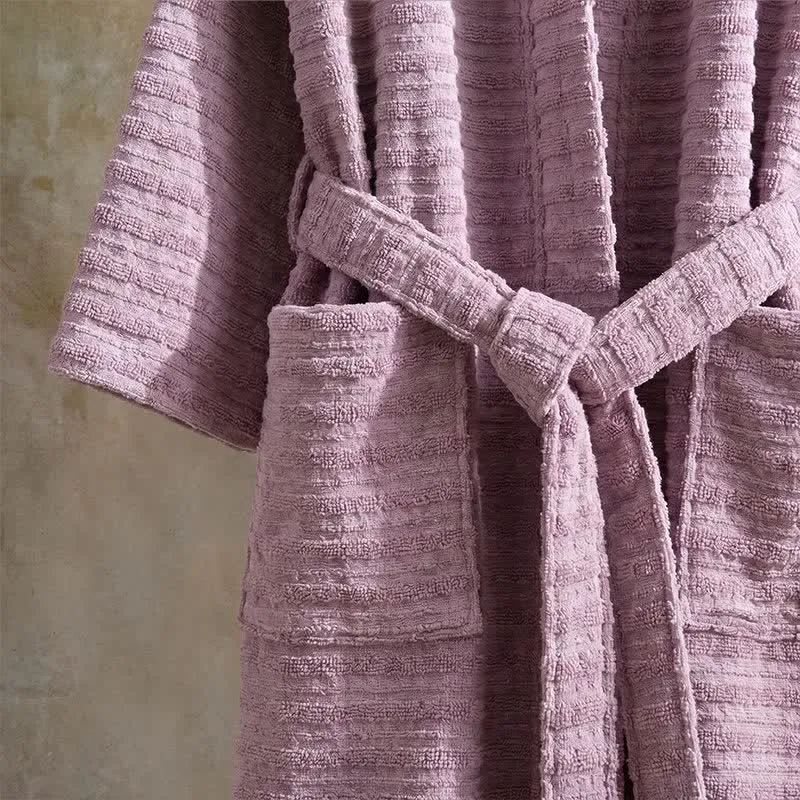 Kimono-Bademantel aus Baumwolle mit Waffelmuster