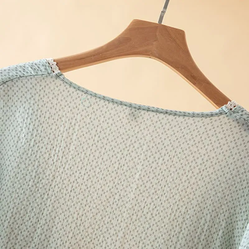 Damen-Pyjama-Set aus bedruckter Baumwolle (3-teilig)