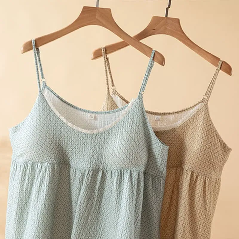 Damen-Pyjama-Set aus bedruckter Baumwolle (3-teilig)