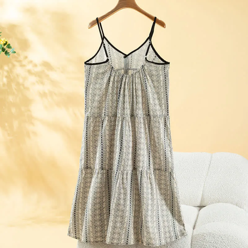 Boho-Baumwoll-Cami-Nachthemd für Damen