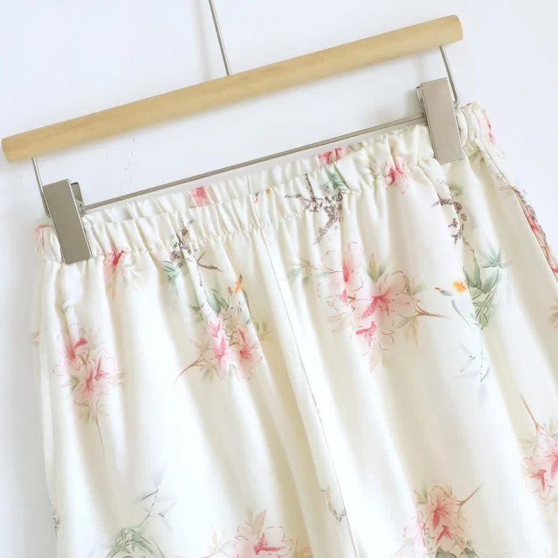 Baumwoll-Pyjama-Set mit Blumenmuster und kurzen Ärmeln (3-teilig)