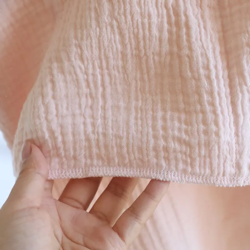 Loungewear-Set aus einfarbiger Baumwollgaze und Spitze