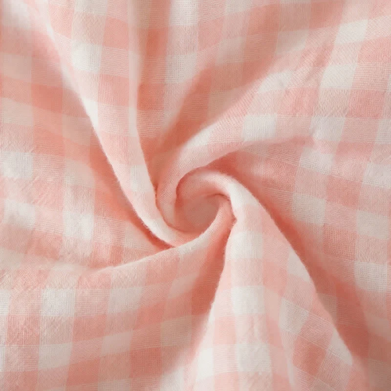 Loungewear-Set aus weicher Baumwolle mit Vichy-Karo und Rüschen
