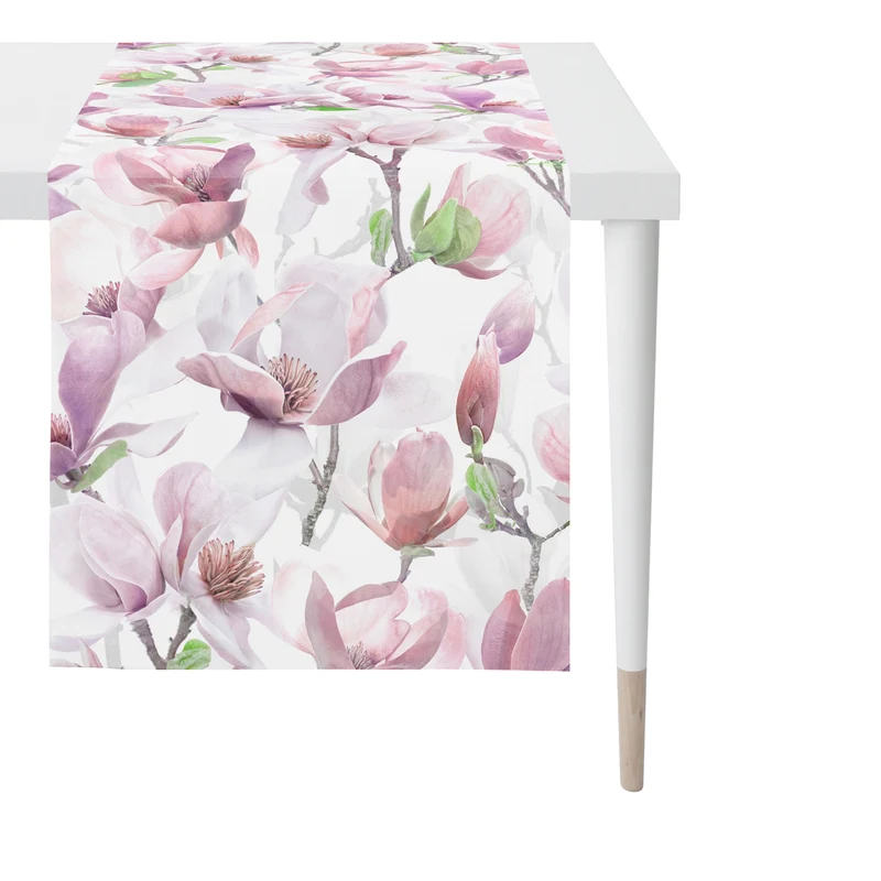 APELT 6510 Tischläufer Magnolienzweige Frühjahrsblüten