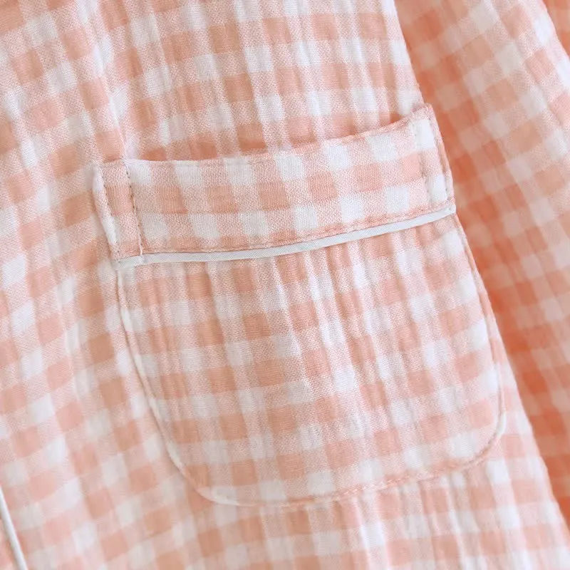 Gingham-Pyjama-Set aus reiner Baumwolle