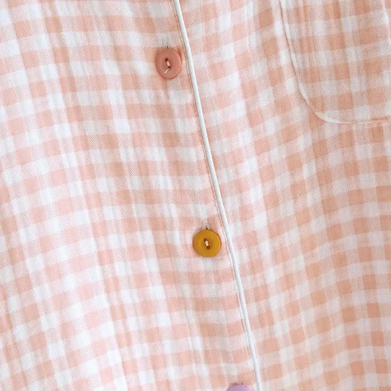 Gingham-Pyjama-Set aus reiner Baumwolle