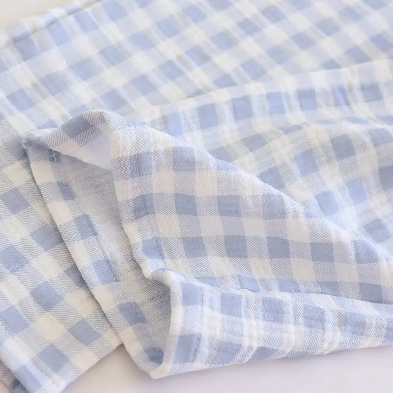 Partner-Pyjamas aus kariertem Baumwollgaze