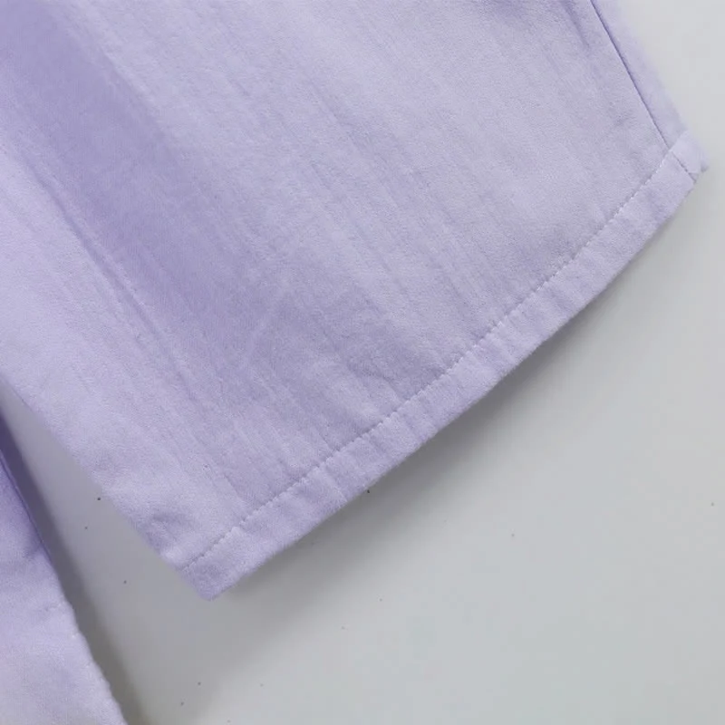 Pyjama-Set aus kariertem Baumwollgaze mit Knopfleiste