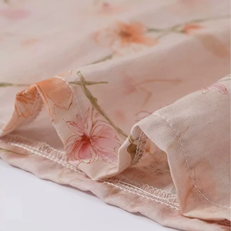 Lounge-Nachthemd mit floralen Rüschenärmeln
