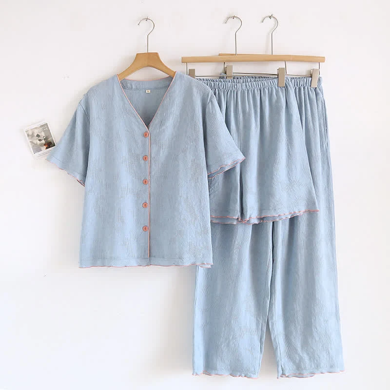 Himmelblauer Baumwollpyjama (Stück)