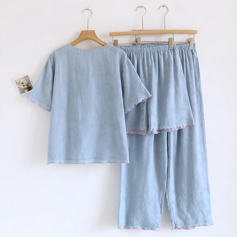 Himmelblauer Baumwollpyjama (Stück)
