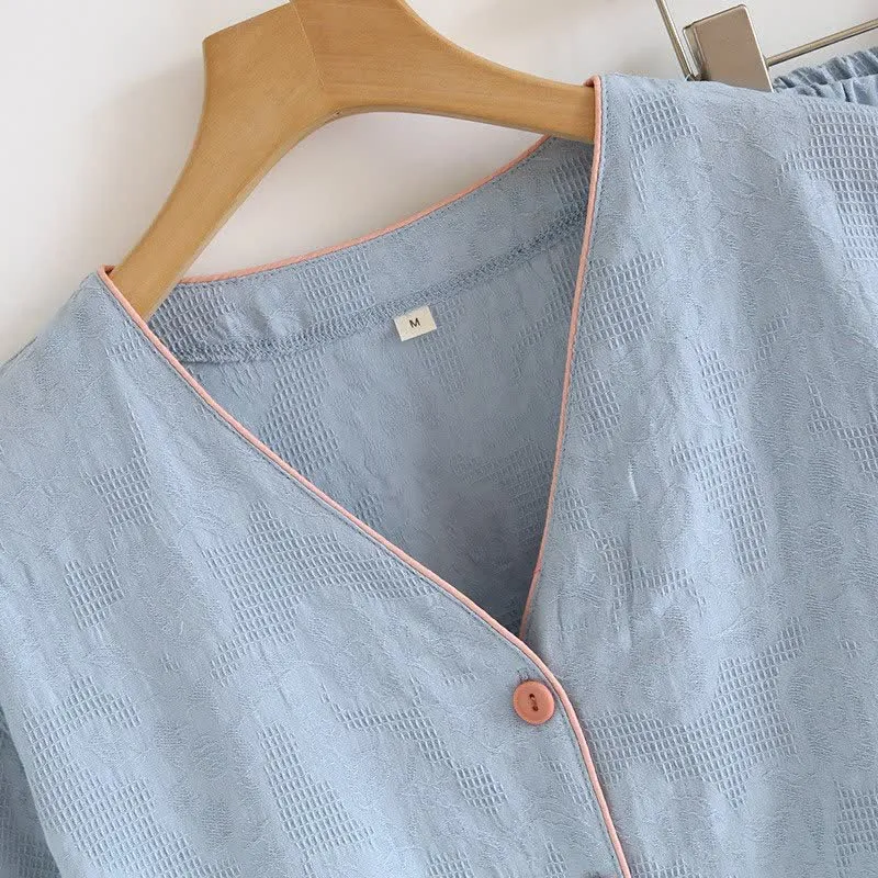 Himmelblauer Baumwollpyjama (Stück)