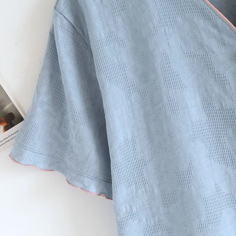 Himmelblauer Baumwollpyjama (Stück)