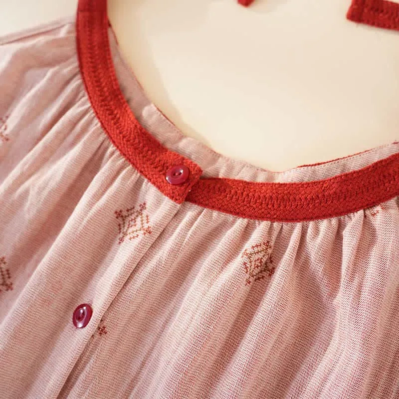 Pyjama-Set aus Baumwollgaze mit Schleifenriemen