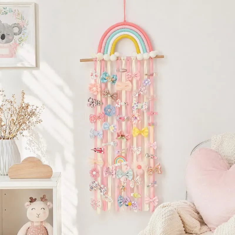 Handgefertigter nordischer Regenbogenquasten-Wandbehang