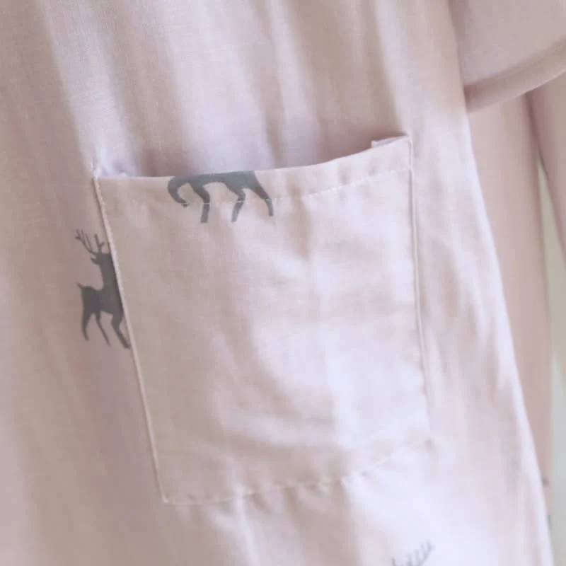 Partner-Loungewear-Set aus Baumwolle mit Hirschmotiv