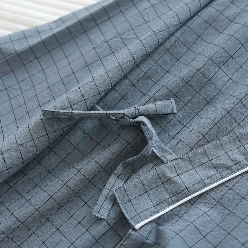 Partner-Pyjamas aus Baumwolle im Kimono-Stil