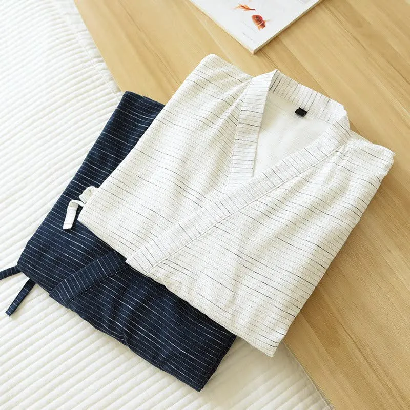 Unisex Kimono-Bademantel aus Baumwollgaze