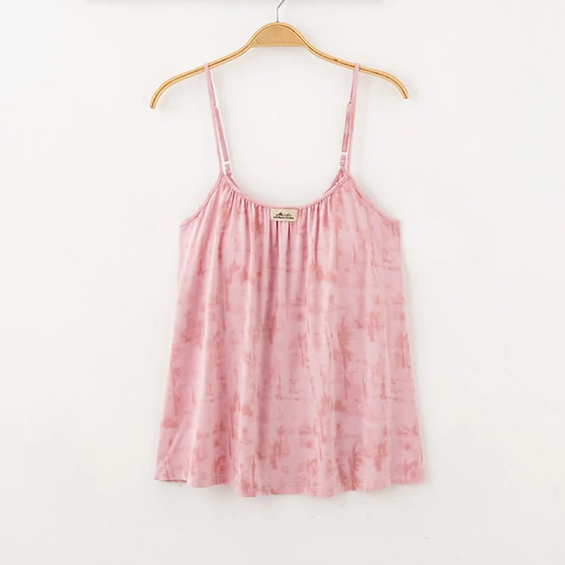 Künstlerisch von Aquarell inspirierte Baumwoll-Nachtwäsche: Camisole und Hose