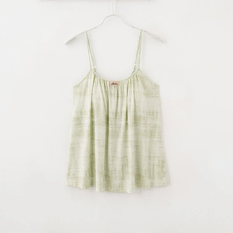 Künstlerisch von Aquarell inspirierte Baumwoll-Nachtwäsche: Camisole und Hose