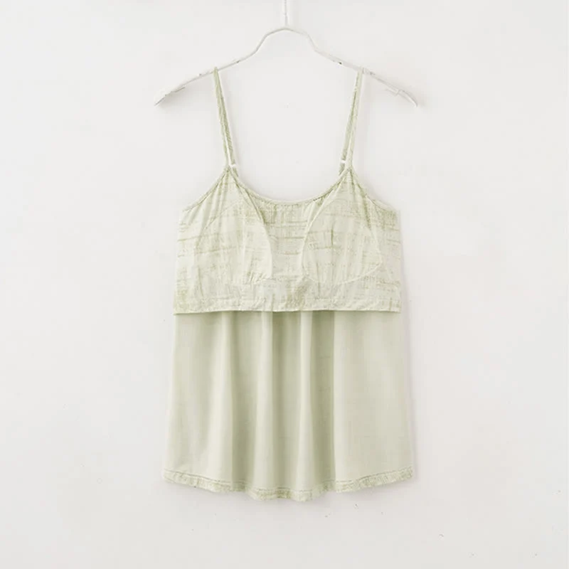 Künstlerisch von Aquarell inspirierte Baumwoll-Nachtwäsche: Camisole und Hose