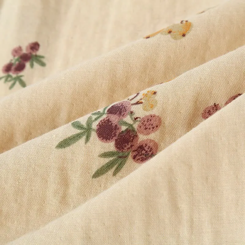Pyjama-Set aus Baumwolle mit Loquat-Print (3-teilig)
