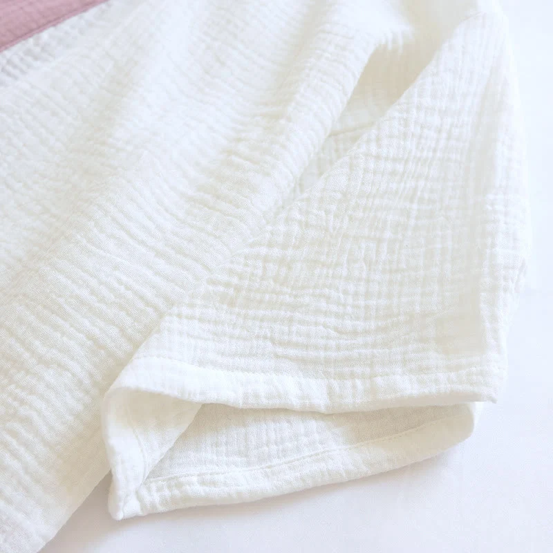 Japanischer Baumwollgaze-Pyjama-Set mit kurzen Ärmeln