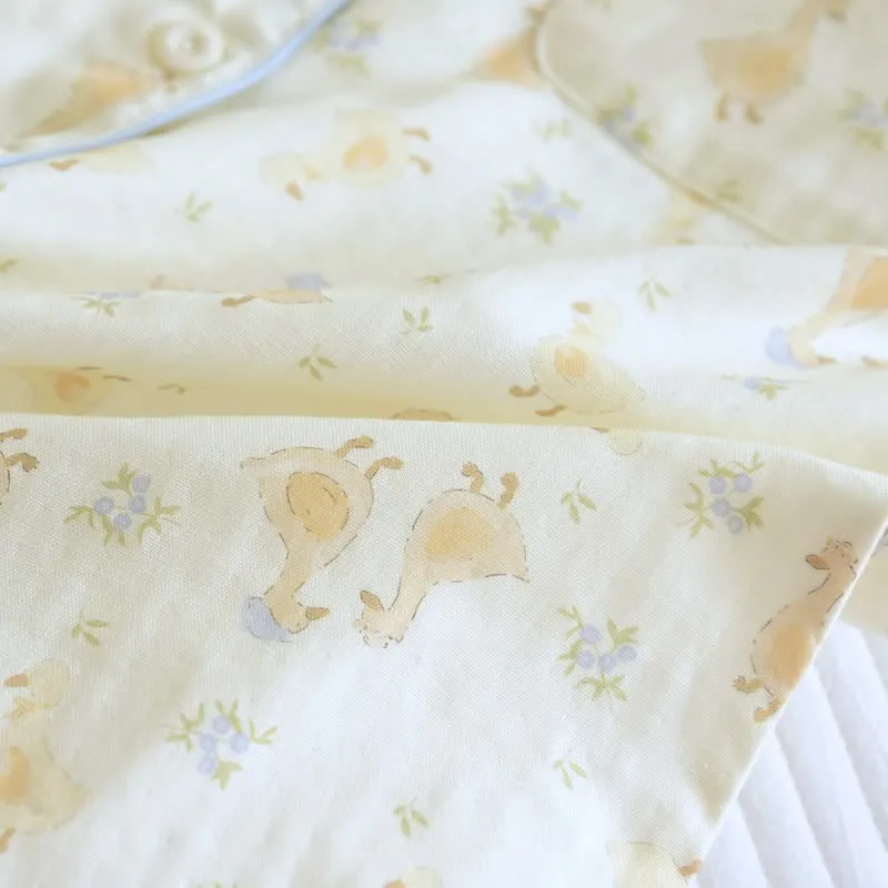 Dreiteilige Loungewear aus Baumwoll-Duck-Print
