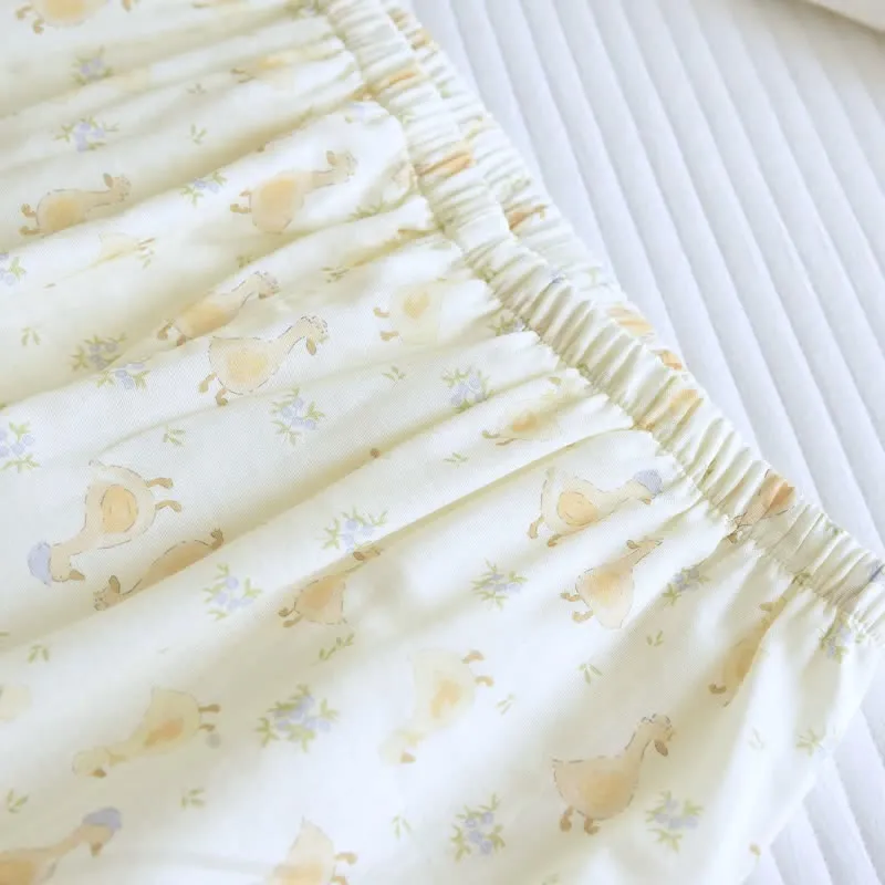 Dreiteilige Loungewear aus Baumwoll-Duck-Print