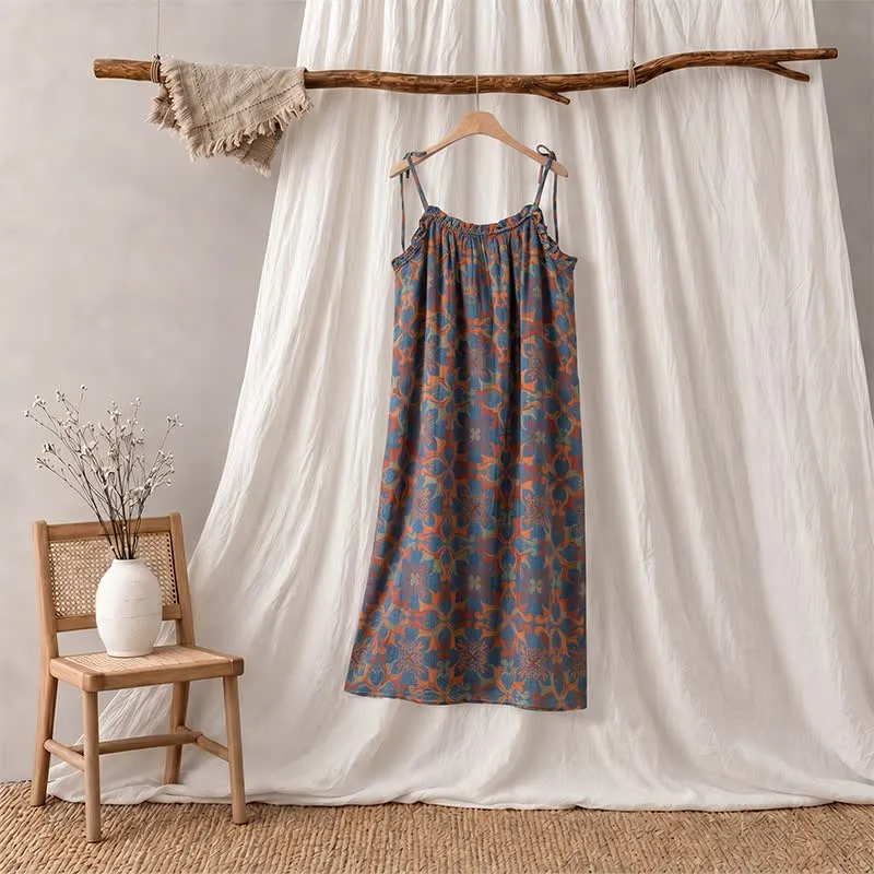Vintage Boho Baumwoll-Nachtkleid