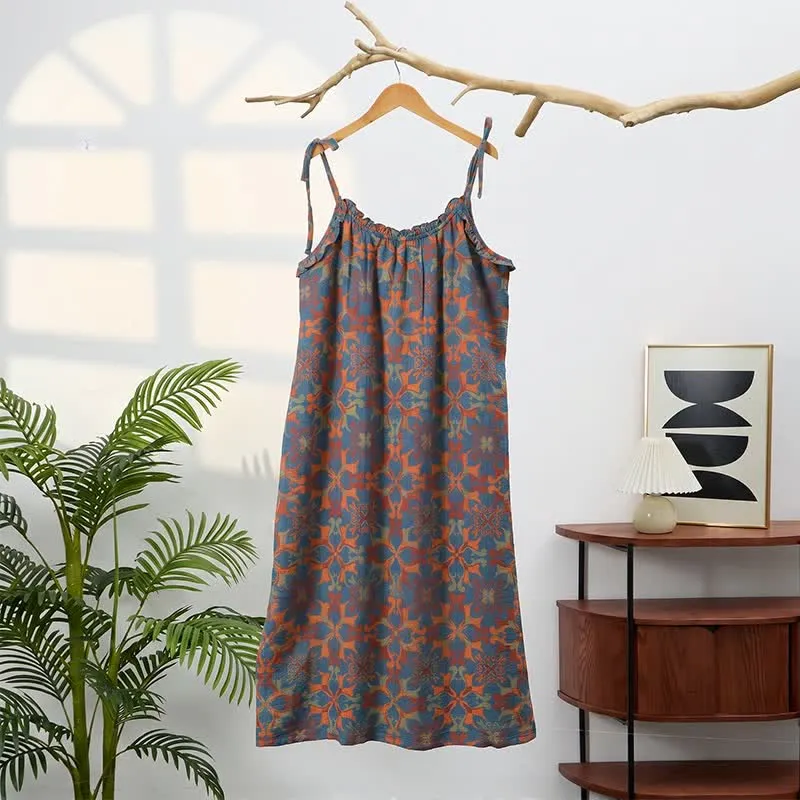Vintage Boho Baumwoll-Nachtkleid