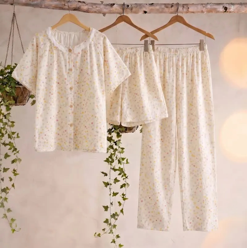 Loungewear-Set aus Baumwolle mit Sternenmuster (3-teilig)