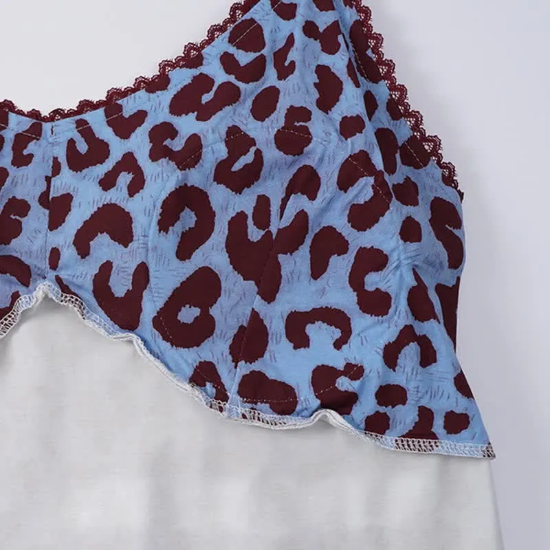 Loungewear-Set mit blauem Leopardenmuster