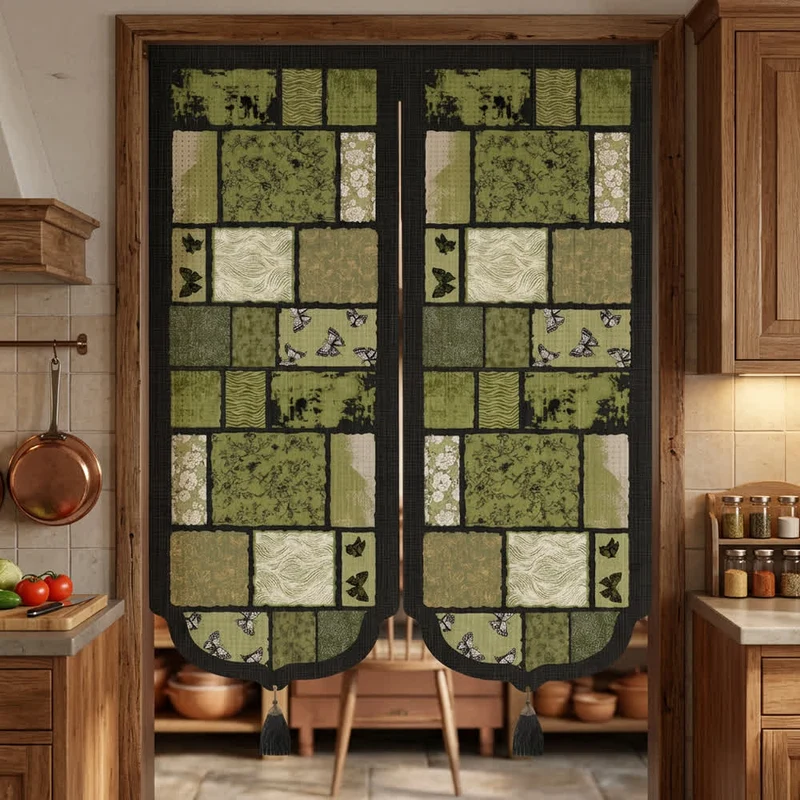 Retro-Patchwork-Raumteiler-Türvorhang