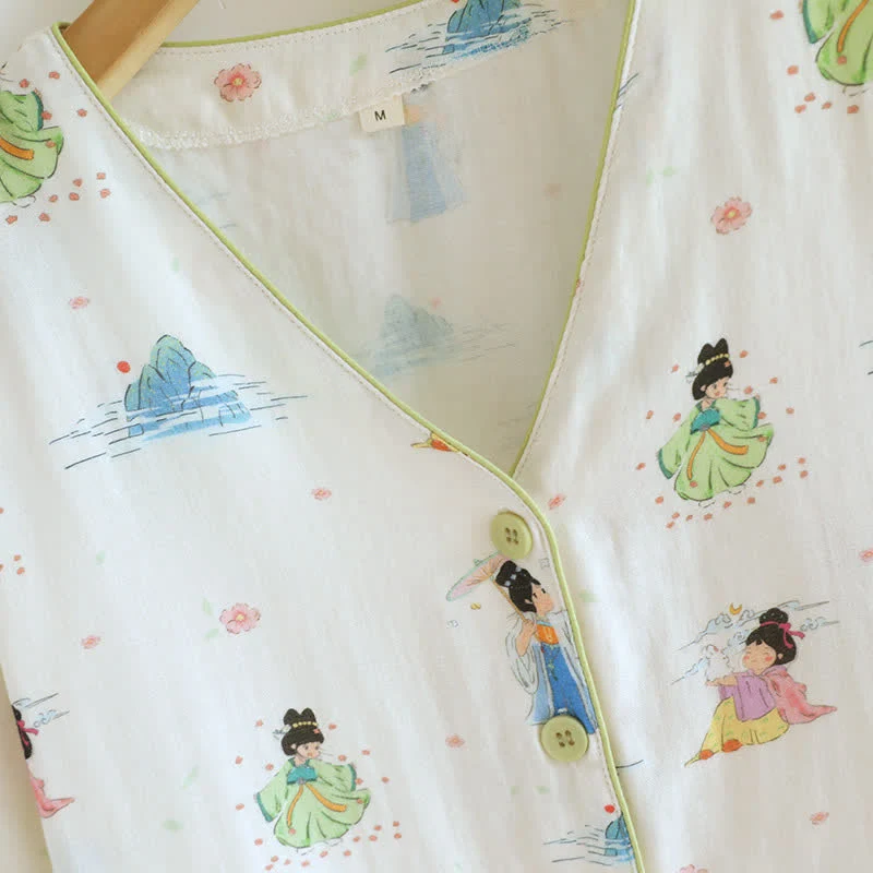 Vintage-Baumwollpyjama im orientalischen Prinzessinnen-Stil (3-teilig)