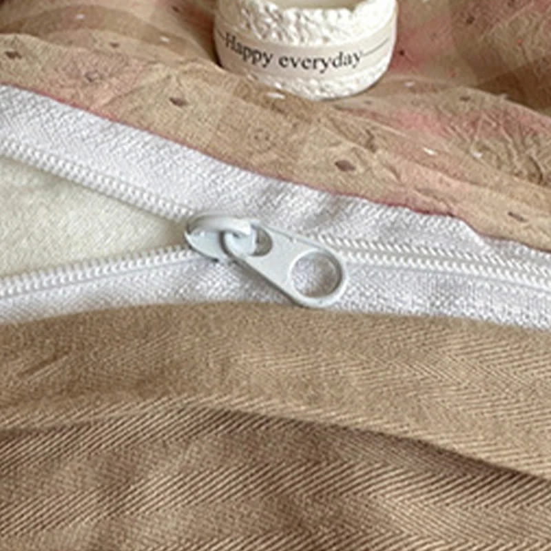 Bettwäsche-Set aus Baumwolle in zartem Rosa mit Vichy-Karo