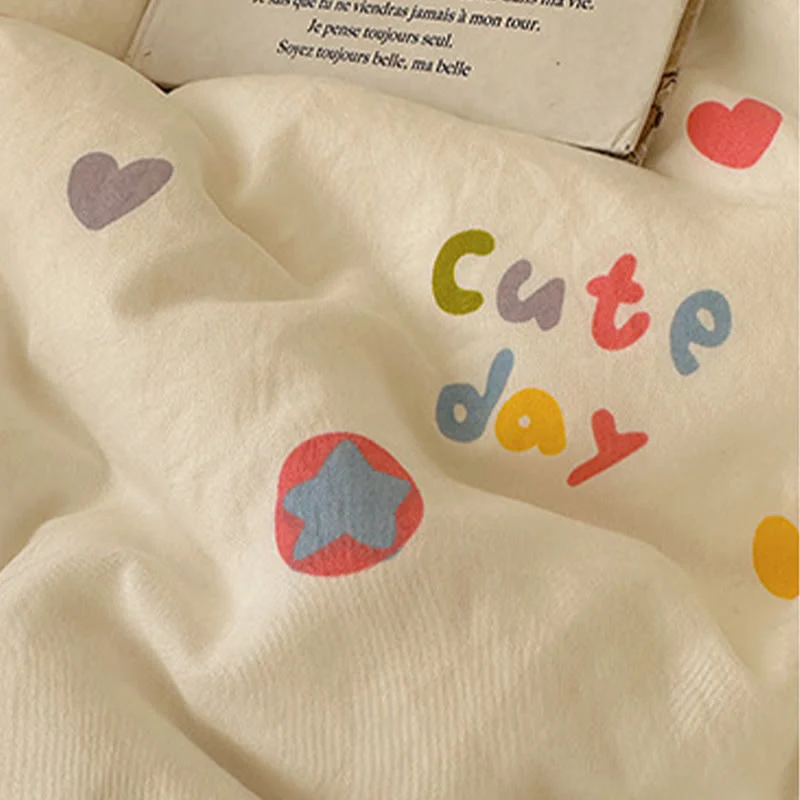 Bettwäsche-Set „Regenbogenherzen“ mit weicher Oberfläche