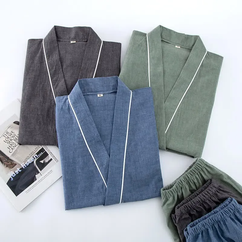Unisex-Pyjama aus einfarbiger Baumwolle mit kurzen Ärmeln