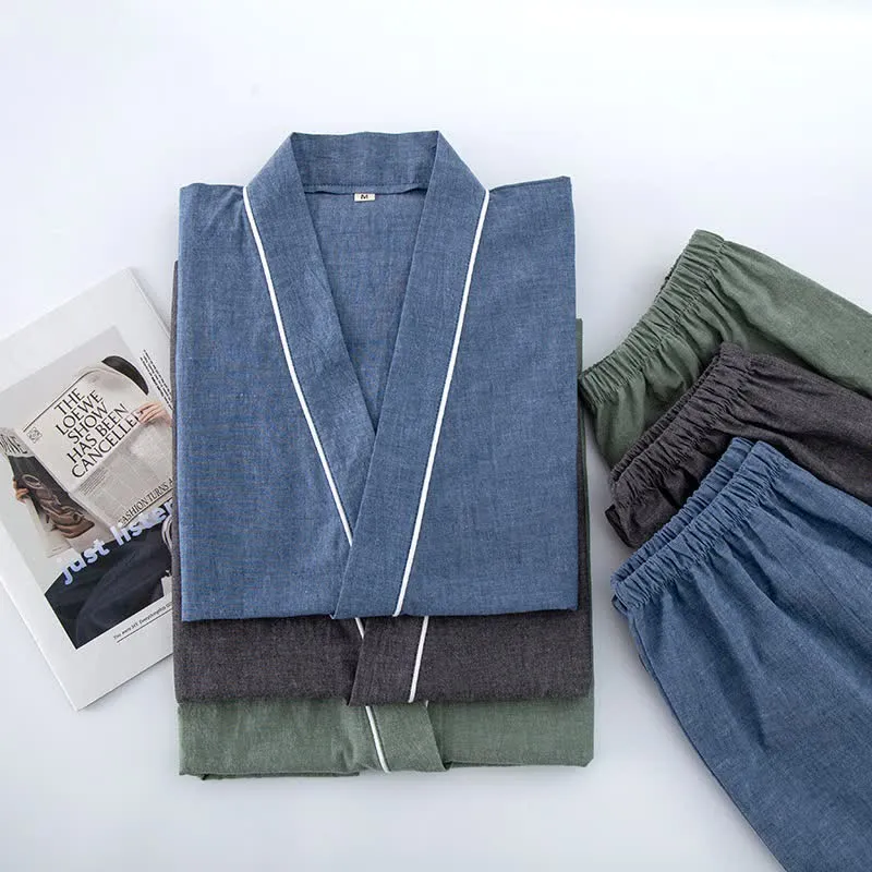 Unisex-Pyjama aus einfarbiger Baumwolle mit kurzen Ärmeln